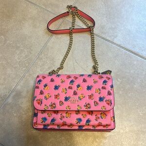 Pink floral coach purse